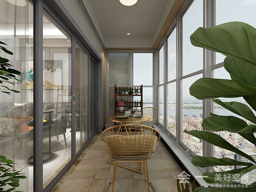 101平方现代简约风三室一厅次阳台修案例效果图