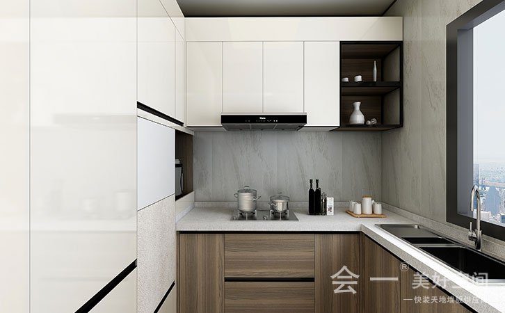 佛山平洲富丰君御89平方新中式三室一厅厨房装修案例