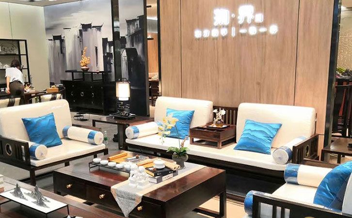 中山物界品牌店民用120平方新中式客厅装修案例2